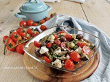 Insalata di Verdure Cotte e Crude con Olive e Feta