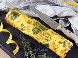 Rotolo variegato di frittata farcita