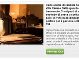 Cena Groupon a lume di candela a Villa Caruso Bellosguardo di Lastra a Signa (fi)