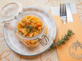 Fettuccine al peperoncino Filotea con zucca e pancetta in vasocottura