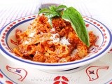 Ricetta Reginette con ragù di soia o vegù