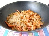 Ricetta Spaghetti Shirataki con gamberi e verdure