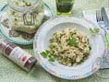 Risotto piselli e pancetta in vasocottura