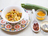 Zucchine alla curcuma in vasocottura con peperone dolce