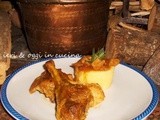 Faraona in tegame con polenta bianca e intingolo di porcini allo speck