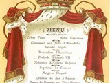 Menù Carlton Restaurant june 1902 composé par m.a. Escoffier, chef de cuisine