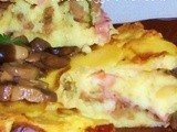 Pasticcio di patate con funghi e mortadella