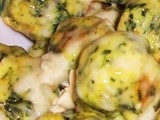 Polpettine di spinaci, Feta e ricotta con crema di gorgonzola
