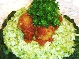 Riso ai broccoli con polpettine al sugo di pomodoro