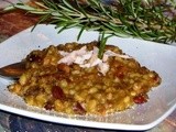 Zuppa di cereali, fagioli e speck