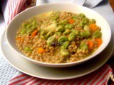 Zuppa di grano saraceno, farro e fave