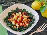 Ωμη σαλατα με cavolo nero, ξυνομηλο και ροδι  ♦♦  insalata cruda al cavolo nero, meal verde e melograno