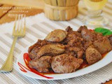 Κρασατη τηγανια με συκωτακια κοτοπουλου ♦♦ padellata di fegatini di pollo
