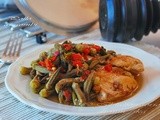 Κοτοπουλο με μπαμιεσ στον φουρνο  ♦♦   pollo ai gombi, al forno