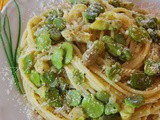 Σπαγγεττι με κουκια και σπαραγγια  *****  spaghetti alle fave e asparagi