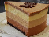 Τουρτα με τρεισ μπαβαρουαζ σοκολατασ ♦♦ torta bavarese ai tre cioccolati (ricetta di l.montersino)