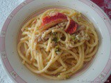 Pasta:bucatini con triglie e pistacchi