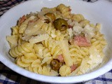 Pasta: fusilli al pesto di sedano e prosciutto