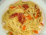 Pasta :linguine con verdure e bacon croccante