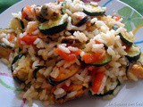 Riso al forno con verdure e cozze