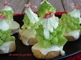 Antipasto natalizio alberi di cavolfiore