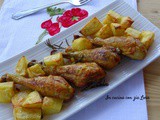 Cosce di pollo con patate al forno
