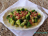 Gnocchi con broccoli e pancetta dolce