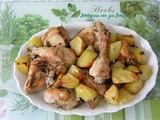 Pollo spezzato al forno con patate