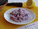 Risotto con carote viola e salsiccia