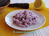 Risotto con carote viola e salsiccia