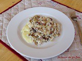 Risotto con radicchio pancetta e scamorza