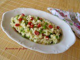 Risotto con zucchine piselli e soppressata calabrese