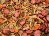 Braised Lentils with Polish Kielbasa and Cabbage