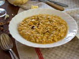 Orzo perlato con crema di zucca alle nocciole e caciocavallo silano dop