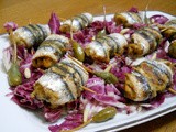 Bocconcini di alici con radicchio e cucunci