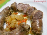 Salsiccia al finocchietto con cipolline, carote e vinchef