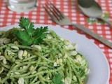 Spaghetti Recipe (Indian Style) – Cilantro Peanut Pesto Pasta