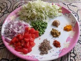 Patta Gobhi Matar (Cabbage cooked with Peas)