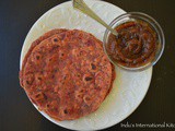 Apple Beet Cucumber Multigrain Paratha (abc Paratha) with homemade apple chutney