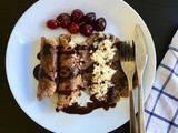 Coconut Stuffed Chocolate Crepes with Chocolate Sauce (Gluten free, Paleo, aip, Vegan)