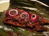 Spicy Baked Fish in banana leaves (Meen Pollichathu)