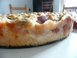 Fluffy apple crumble cake with cranberries