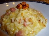 Risotto porri pancetta e nocciole