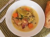 Braised Pork with Leeks and Celery over a Yogurt and Lemon Sauce