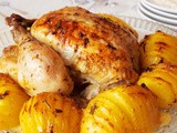 Chicken Roast with Herbs and Hasselback Potatoes