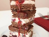 Chocolate Fudge Ice Cream Sandwich with Cherry Syrup