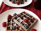 Chocolate Waffles and Homemade Chocolate Syrup