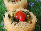Spinach and Cheese tartlet Nests