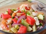 Watermelon, Feta and Shrimp Salad