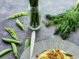 Asparagus Carbonara / Špagete ala karbonara sa šparglama i graškom